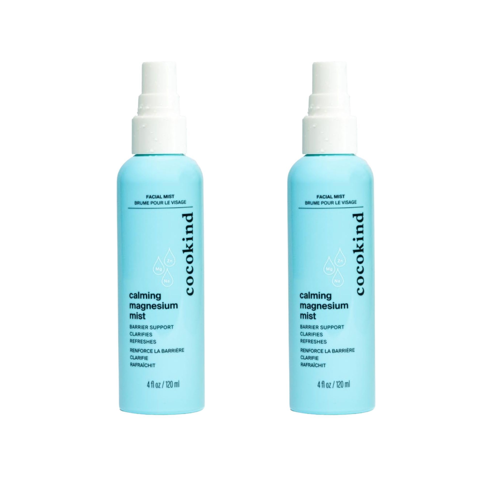 Cocokind Calming Magnesium Mist bottle delivering soothing hydration for stressed skin.