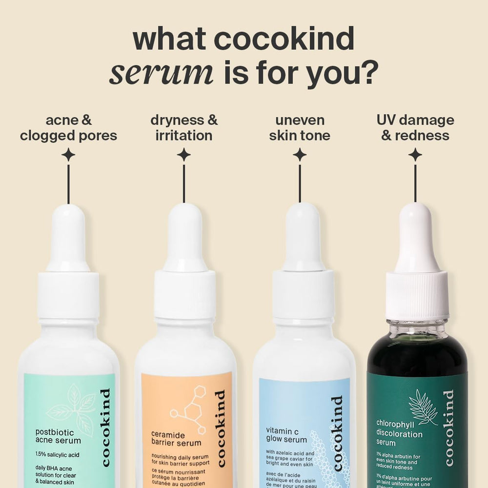 Cocokind Ceramide Barrier Serum fragrance-free label signals sensitive-skin friendly.