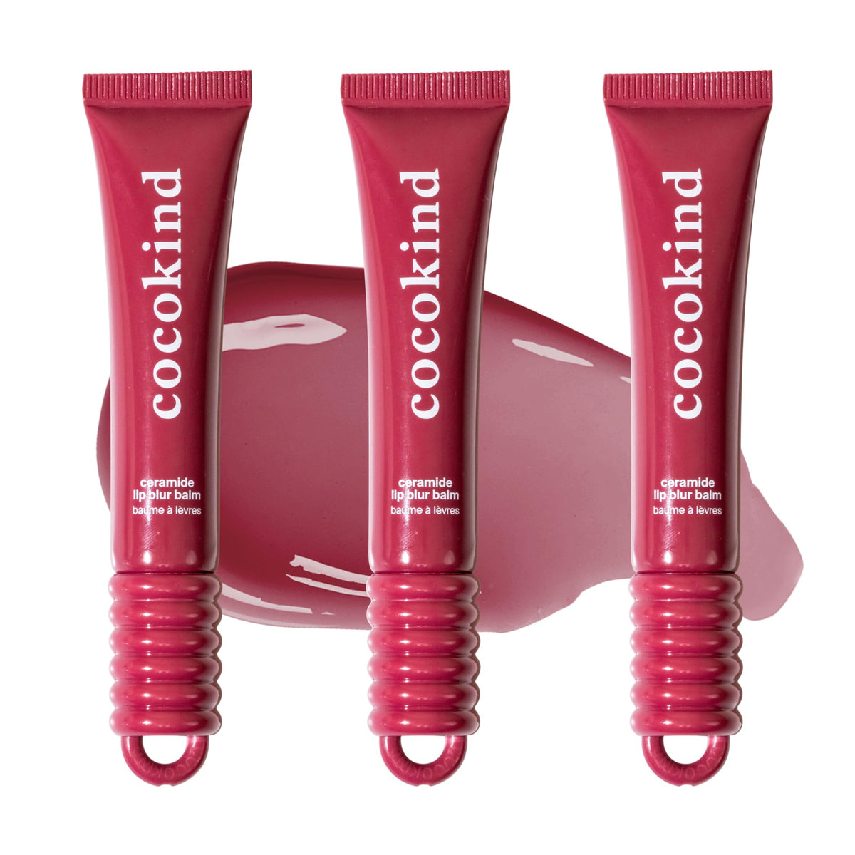 Cocokind Ceramide Lip Blur Balm 3-pack box on shelf for easy purchase.
