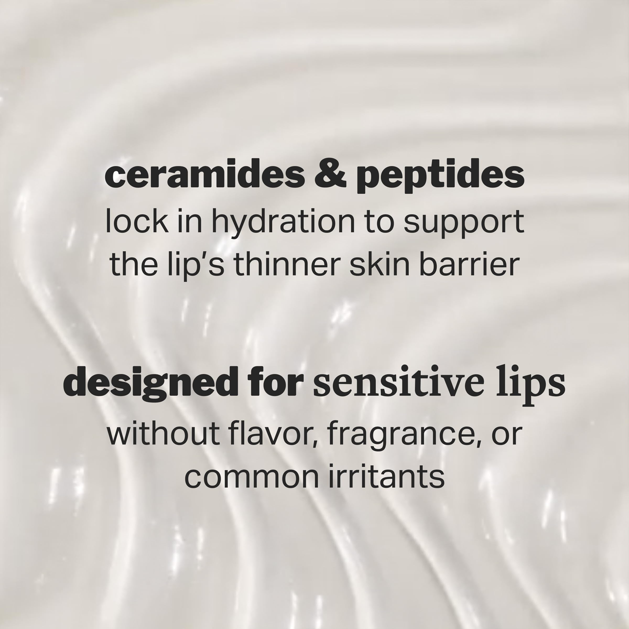 Cocokind Lip Blur Balm close-up highlights peptides for nourishment.