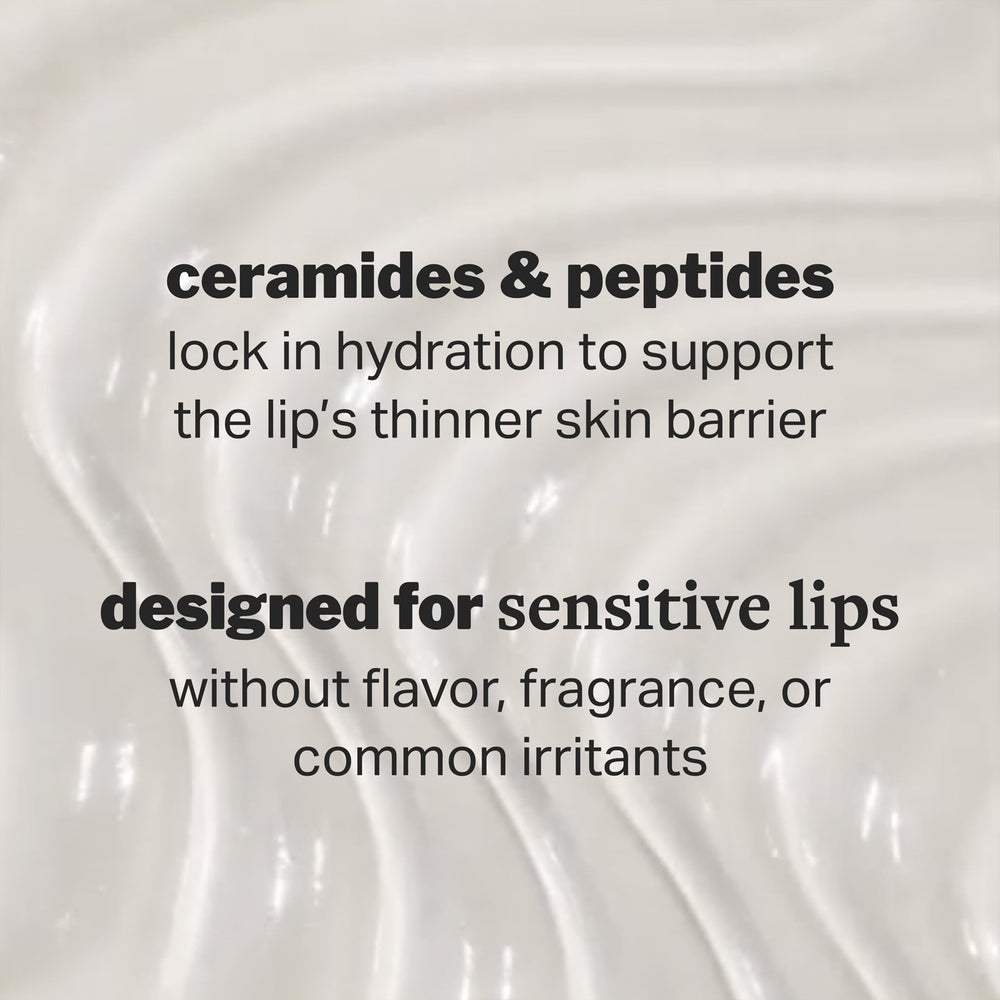 Cocokind Lip Blur Balm close-up highlights peptides for nourishment.