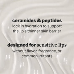Cocokind Lip Blur Balm close-up highlights peptides for nourishment.