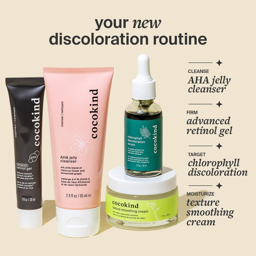 Cocokind Chlorophyll Discoloration Serum application on hand demonstrates soothing routine.