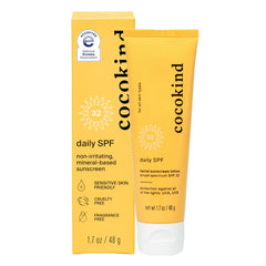 Cocokind Daily SPF bottle front showing mineral sunscreen protection
