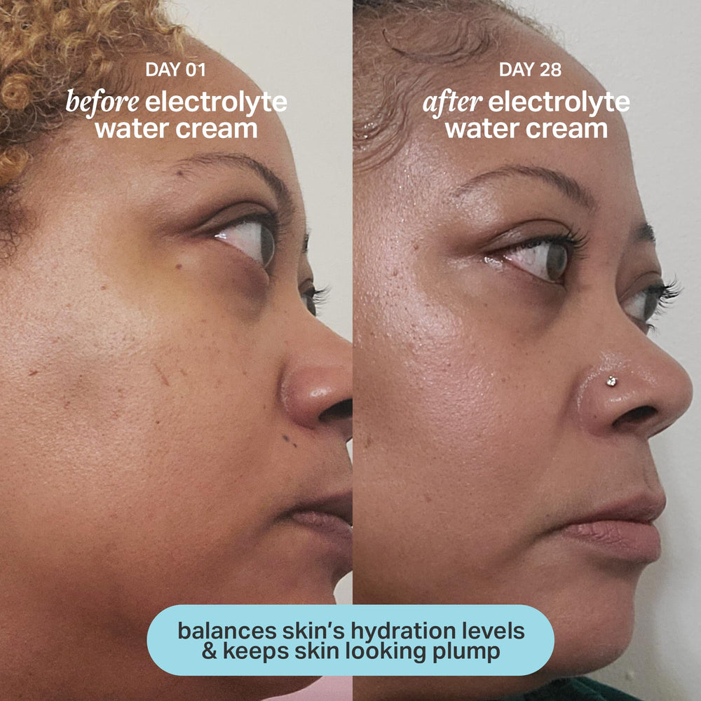 Cocokind Electrolyte Water Cream dermatologist-tested label on the bottle.