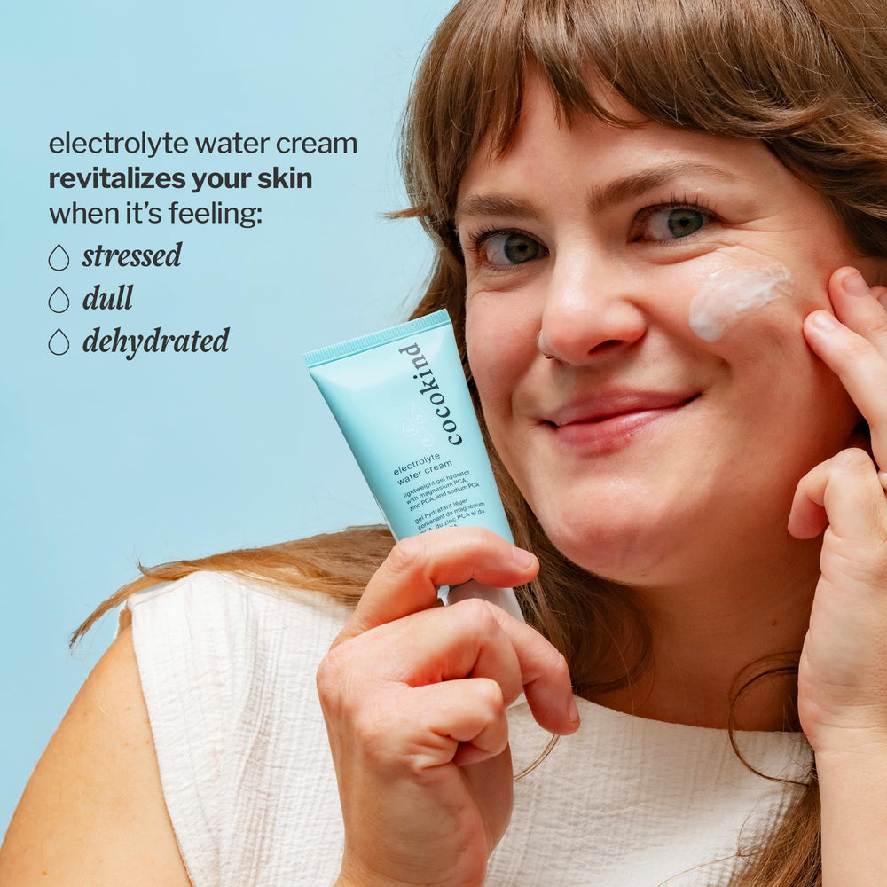 Cocokind Electrolyte Water Cream ingredients-electrolytes spotlights refreshing hydration science.