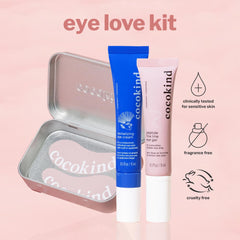 Cocokind Eye Love Kit firming peptides closeup highlights gentle firming potential.