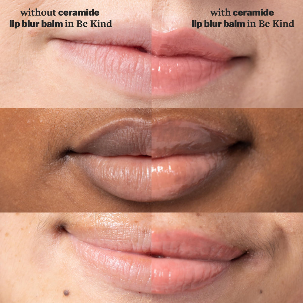 Cocokind Lip Blur on sensitive lips offers gentle hydration for delicate skin