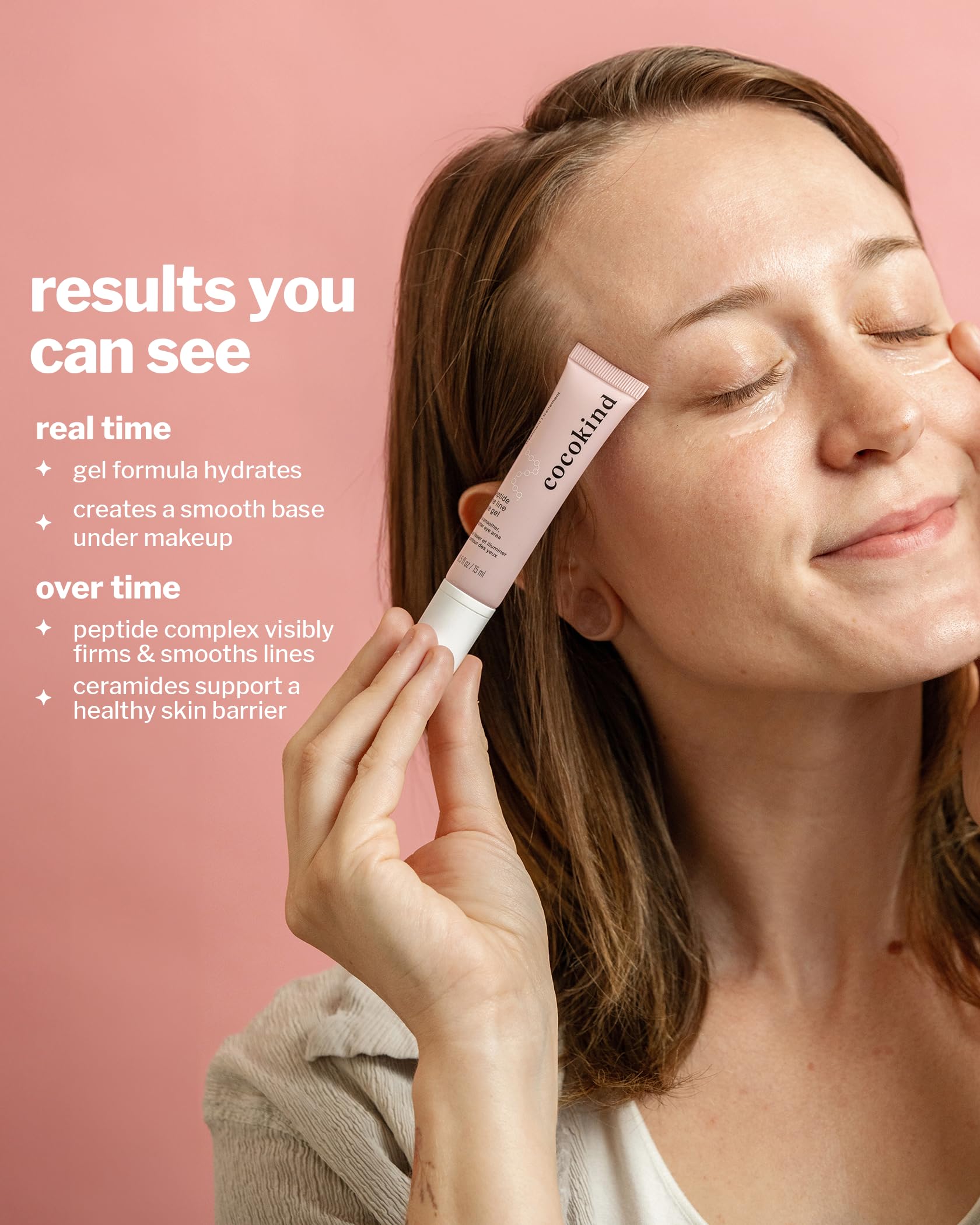 Cocokind Peptide Eye Gel packaging emphasizes eco-friendly design and stable shelf life.