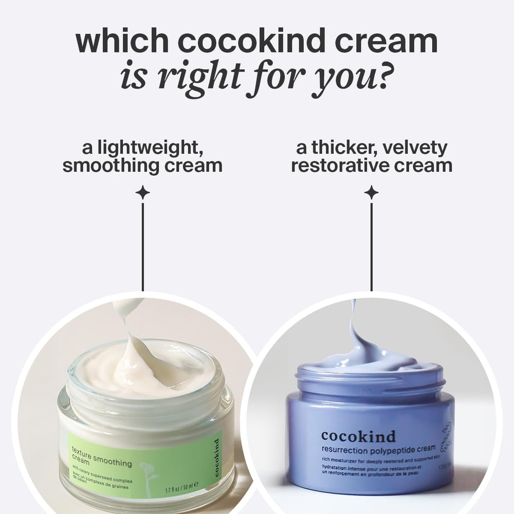 Cocokind Resurrection Polypeptide Cream packaging emphasizes vegan and cruelty-free values.