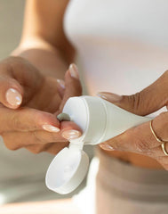 Cocokind Sea Kale Clay Mask application demonstrates soothing purifying treatment.