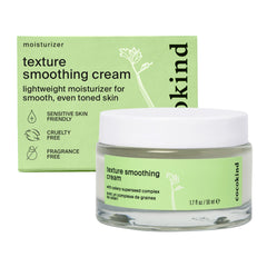 Cocokind Texture Smoothing Cream bottle closeup showing lightweight hydration for daily use
