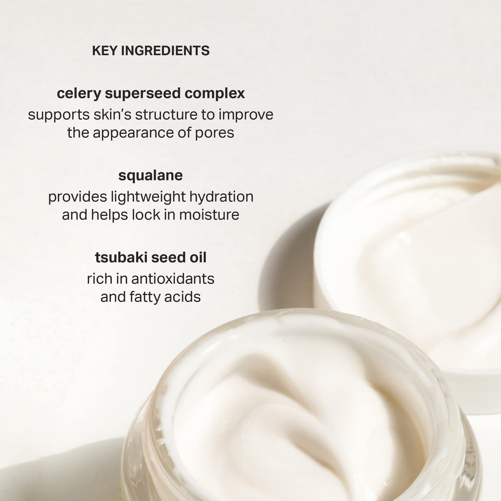 Cocokind Texture Smoothing Cream with cucumber slices evokes refreshing hydration and cooling feel