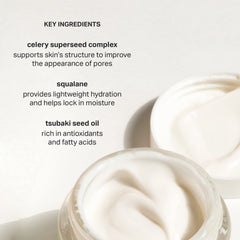 Cocokind Texture Smoothing Cream with cucumber slices evokes refreshing hydration and cooling feel