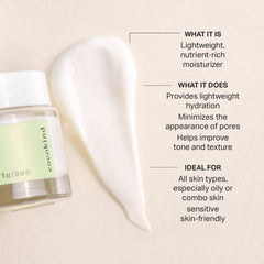 Cocokind Texture Smoothing Cream jar on skin showing satin finish and smooth texture