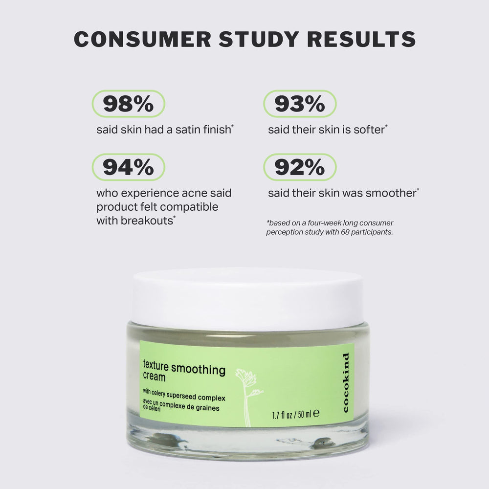 Cocokind Texture Smoothing Cream in morning routine setup with soft light
