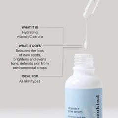 Cocokind Vitamin C Glow Serum label closeup shows clean fragrance-free formulation for sensitive skin