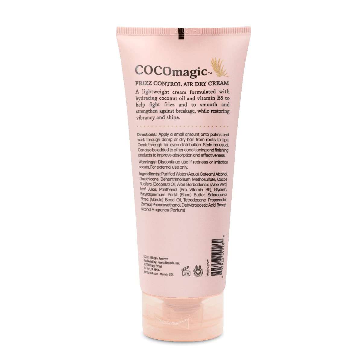 Cocomagic Frizz Control cream application demonstrates even, easy distribution for frizz reduction.