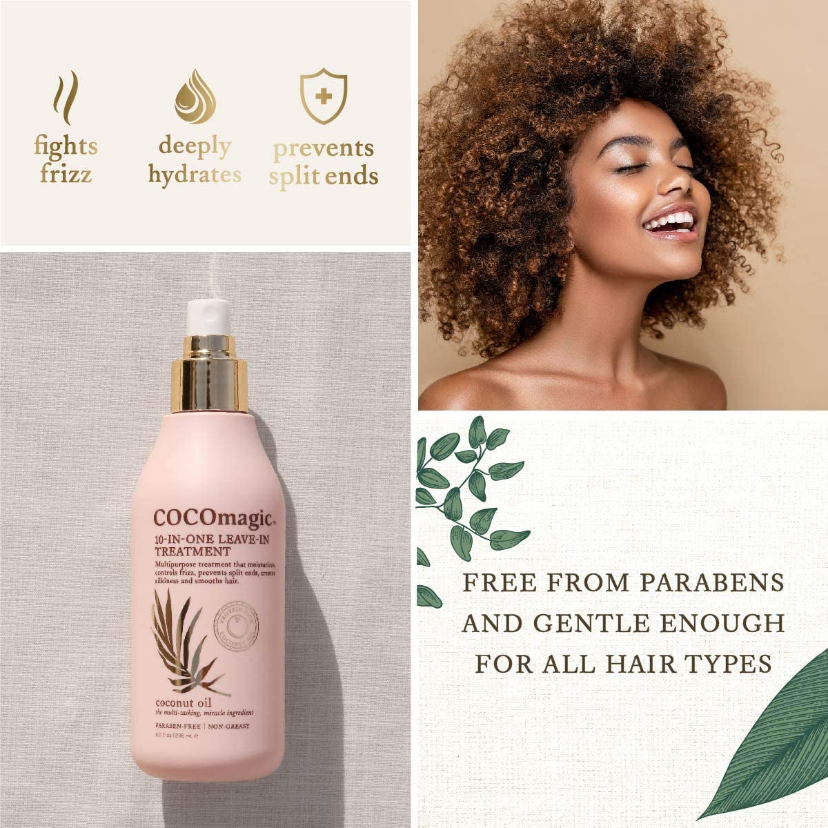 Cocomagic hair-gloss-shine preview reveals silky texture after use.