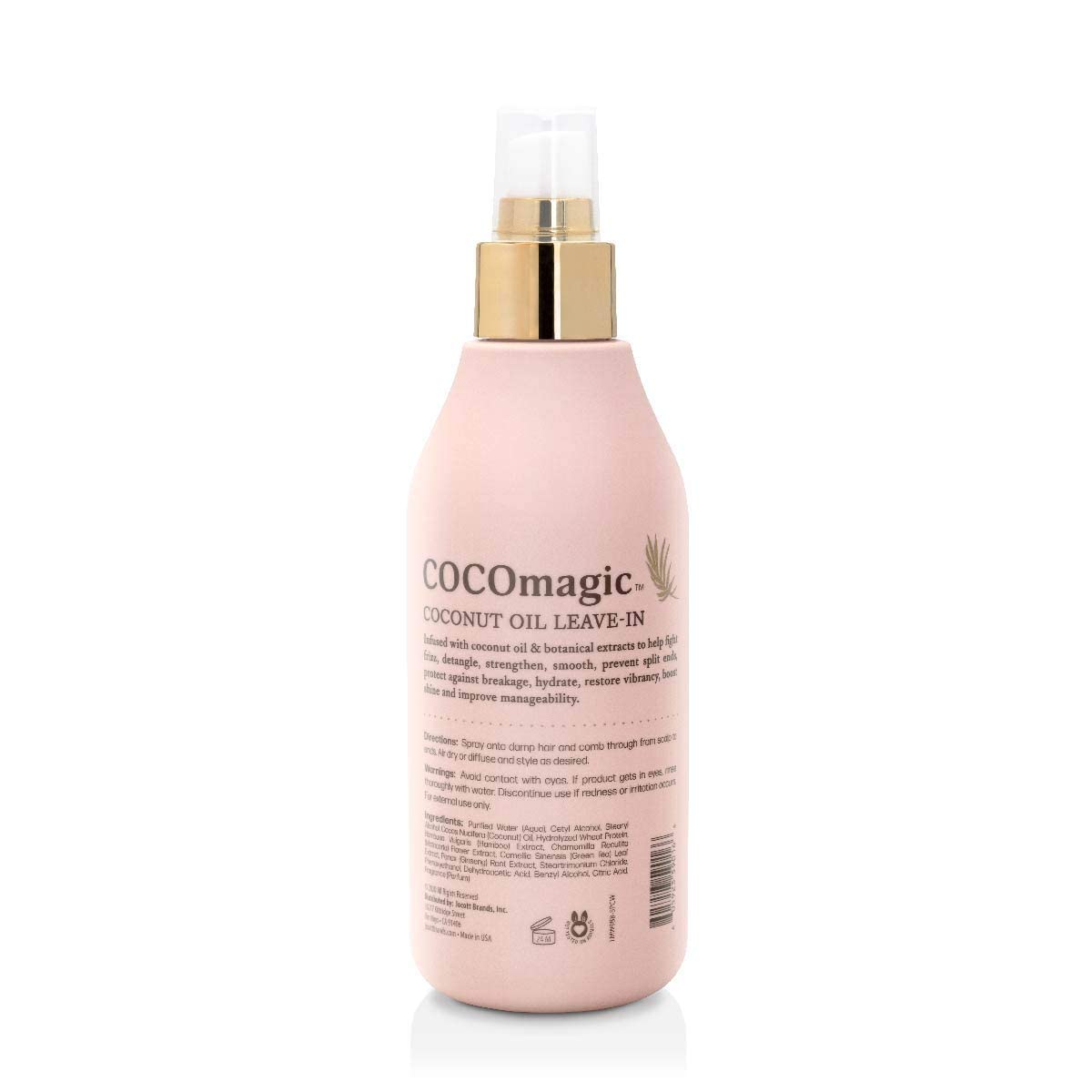 Cocomagic leave-in spray-application shows fast detangling and smooth finish.