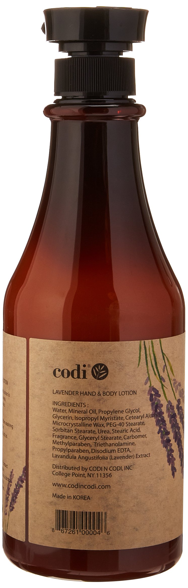 CODi lavender lotion pump dispensing for easy, mess-free use