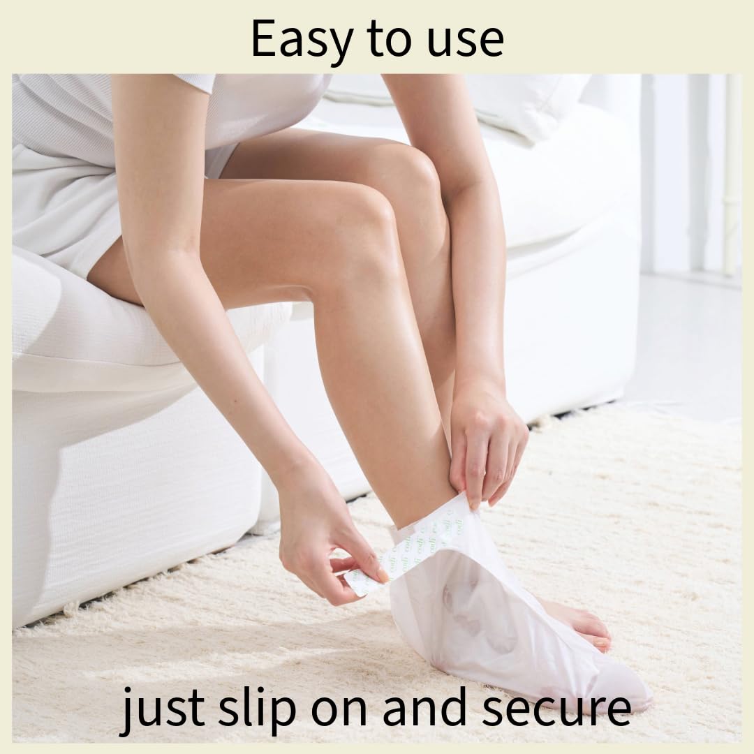 Codi New York Relaxing Aroma Foot Mask lavender oil bottle emphasizes calming aroma for home spa.