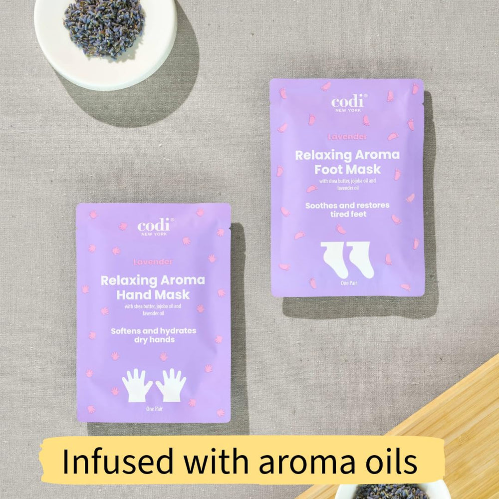 Codi New York Relaxing Aroma Foot Mask six-pair kit highlights value for routine hydration.