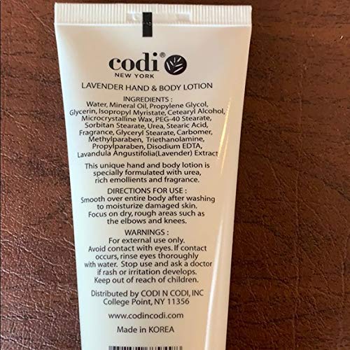 CODi Lavender Lotion on a bathroom shelf complements decor.