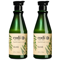 CodiNCodi olive hand & body lotion bottle shows non-greasy hydration for all skin types.