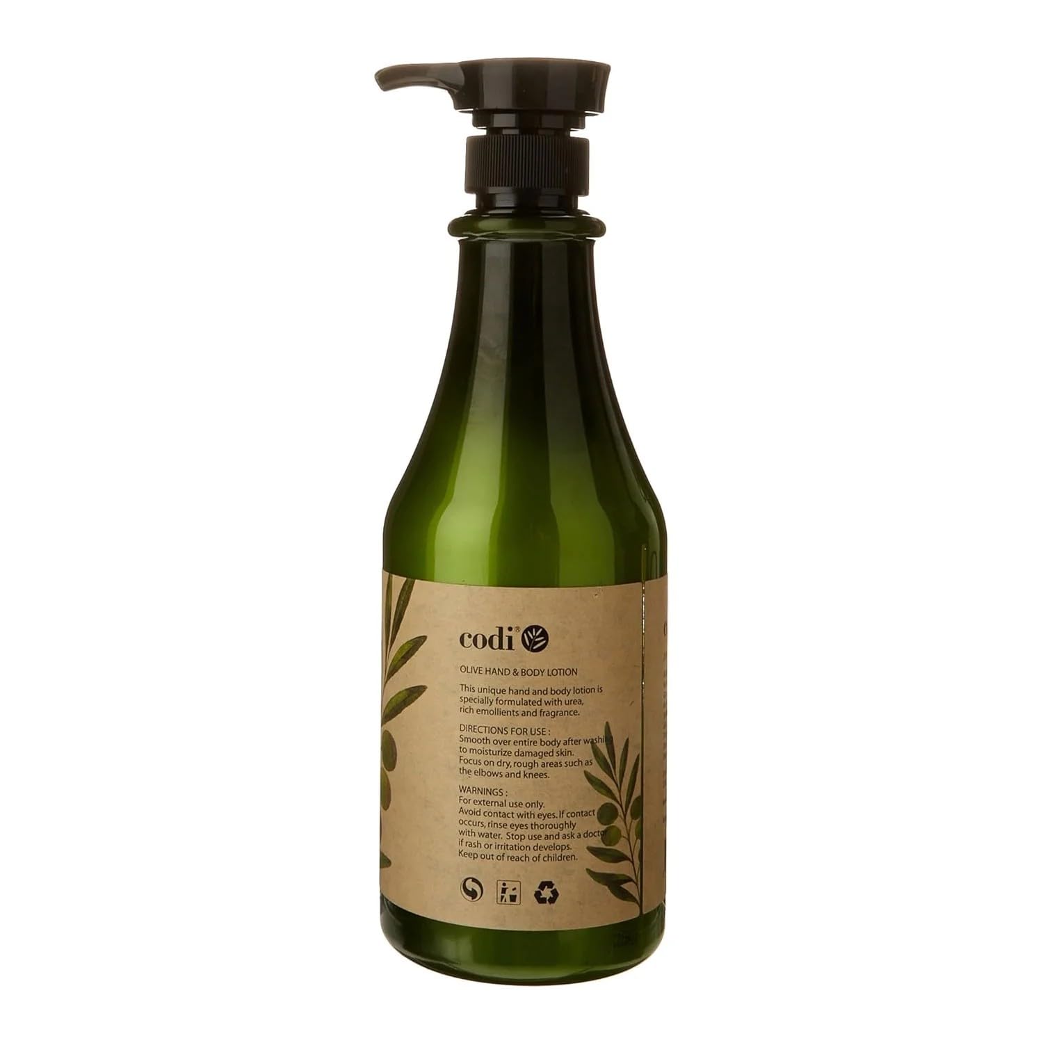 CodiNCodi olive lotion texture close-up demonstrates fast-absorbing hydration.