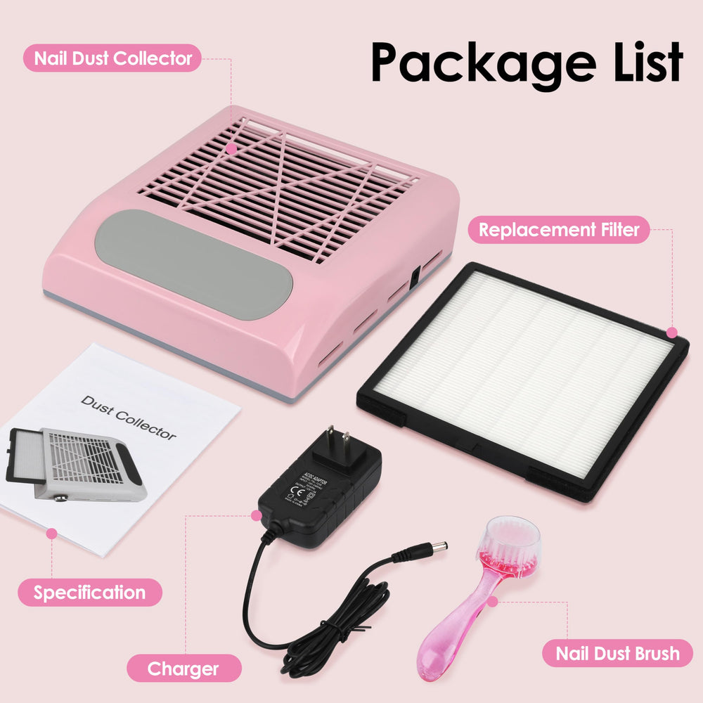 CoFashion nail dust collector 80W label indicating powerful suction