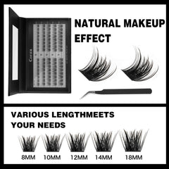 CoFier Wispy Lash Clusters 10-18mm set offers mix lengths for natural to dramatic looks.