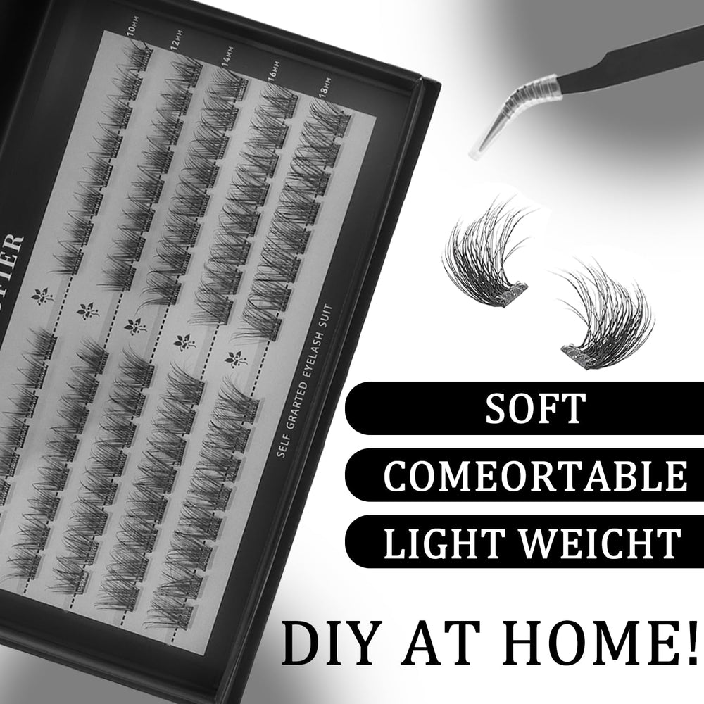 CoFier Wispy Lash Clusters on-eye application demonstrates quick, layered lash results.