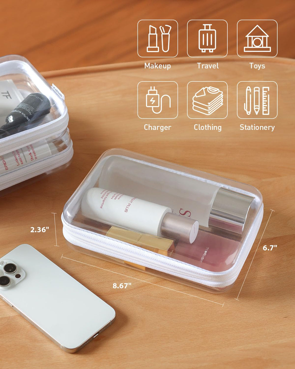 CoiiJoii clear case stackable design saves space.