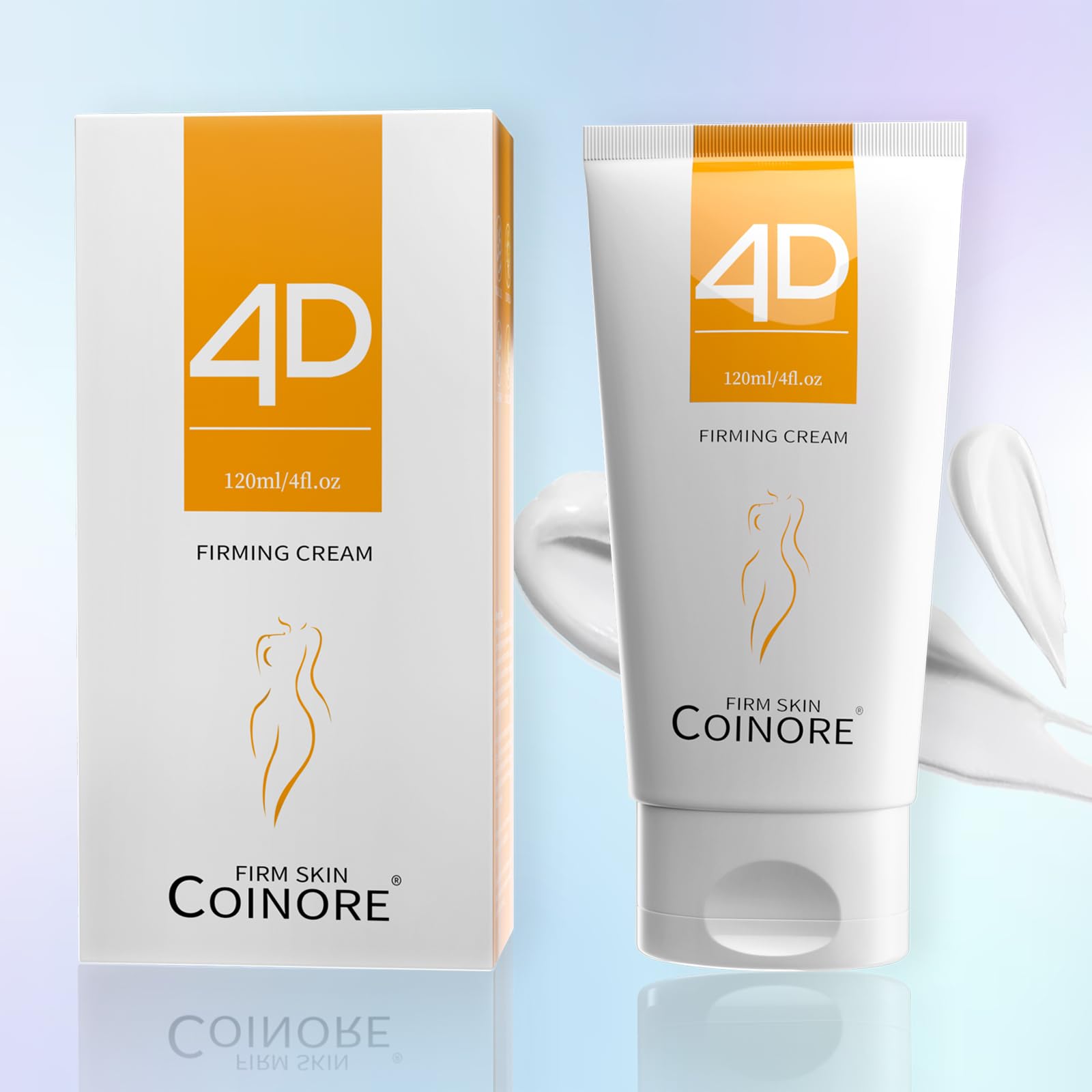 Coinore B Flat Belly Firming Cream jar closeup highlighting premium hydration.