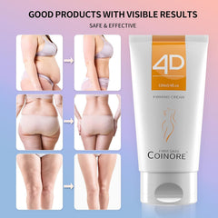 Gentle massage with Coinore B Flat Belly Firming Cream to boost elasticity.