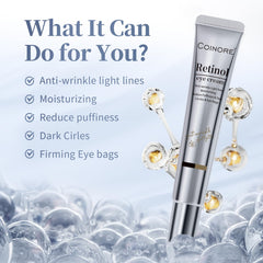 Coinore Retinol Under Eye Cream packaging shown for routine integration