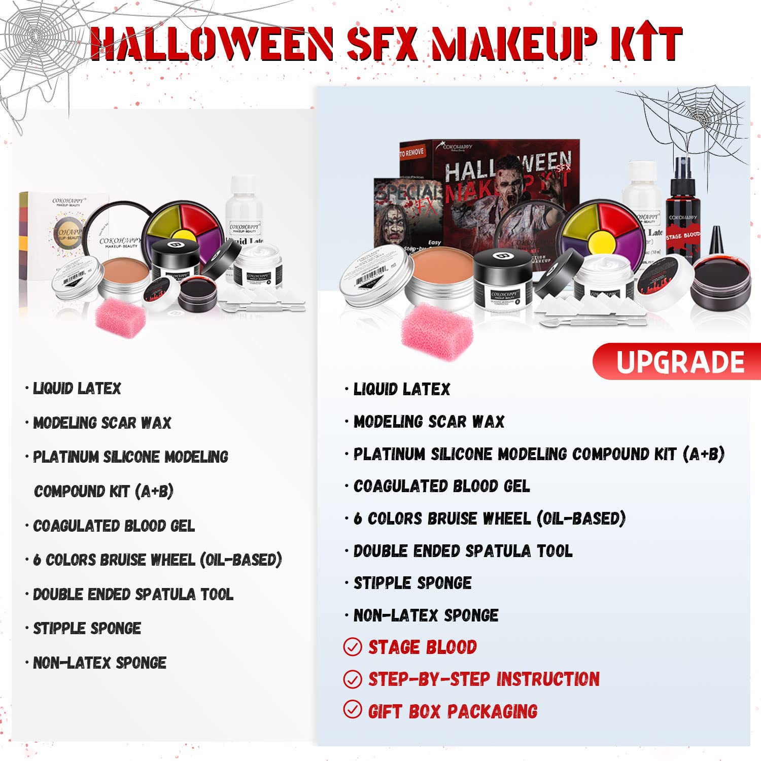 COKOHAPPY Halloween SFX kit fake blood spray for dramatic gore accents.