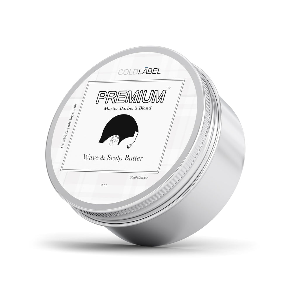 COLDLABEL Premium Wave Butter bottle closeup showing medium hold and light shine.