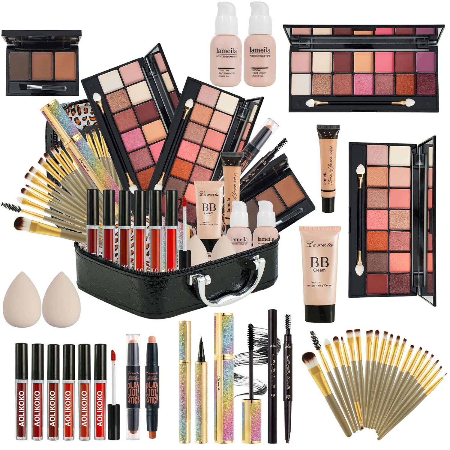Coliusa Eyeshadow Palette image reveals 2x14 colors for versatile looks.