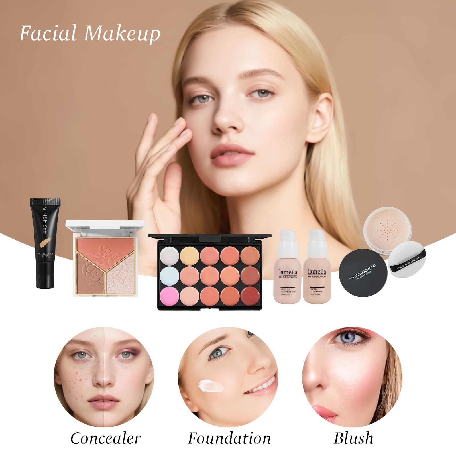 coliusa makeup kit foundation compact provides smooth everyday coverage