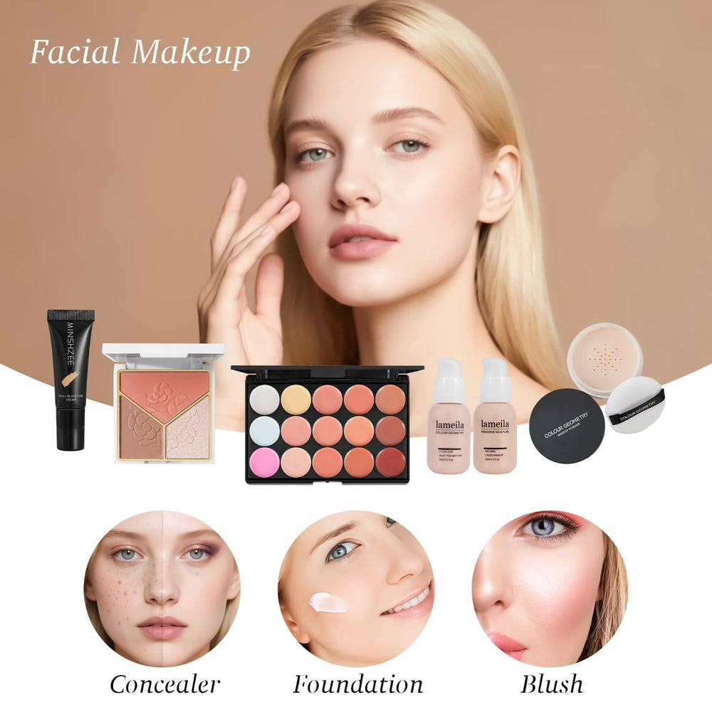 coliusa makeup kit foundation compact provides smooth everyday coverage