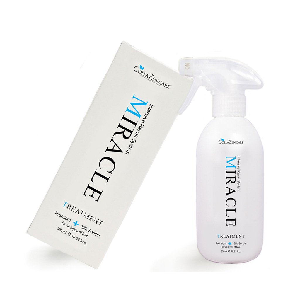 CollaZen Care Miracle Treatment Silk Sericin bottle promoting detangling and extension-ready hair