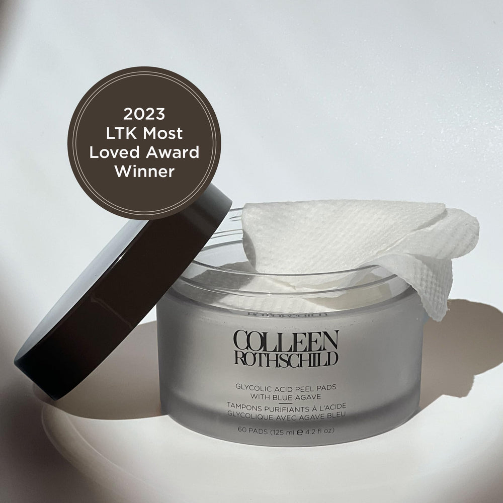 COLLEEN ROTHSCHILD Glycolic Peel Pads open pack reveals ready-to-use sheets.