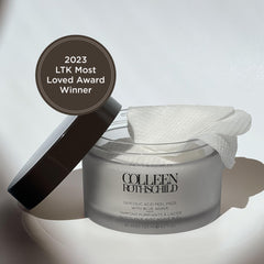 COLLEEN ROTHSCHILD Glycolic Peel Pads open pack reveals ready-to-use sheets.