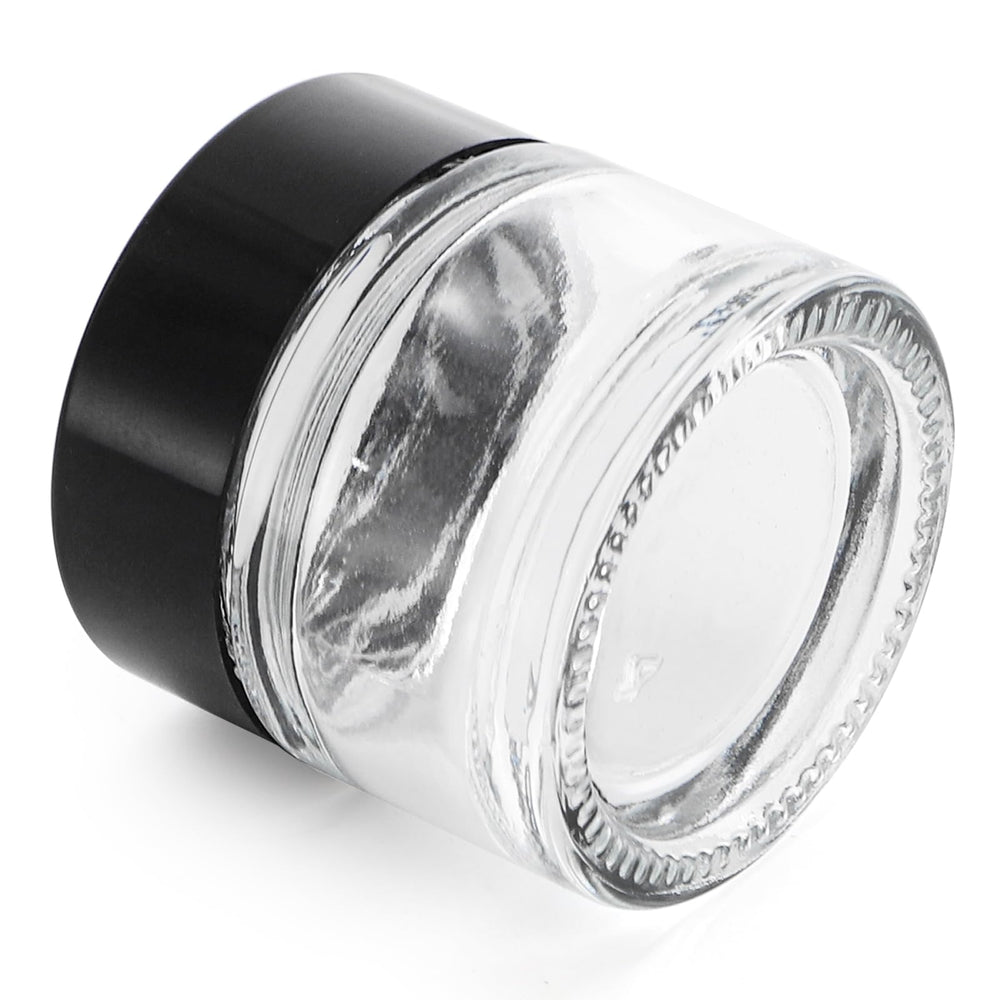 Coloch tiny jars with stability-heavy base prevent tipping on vanity.