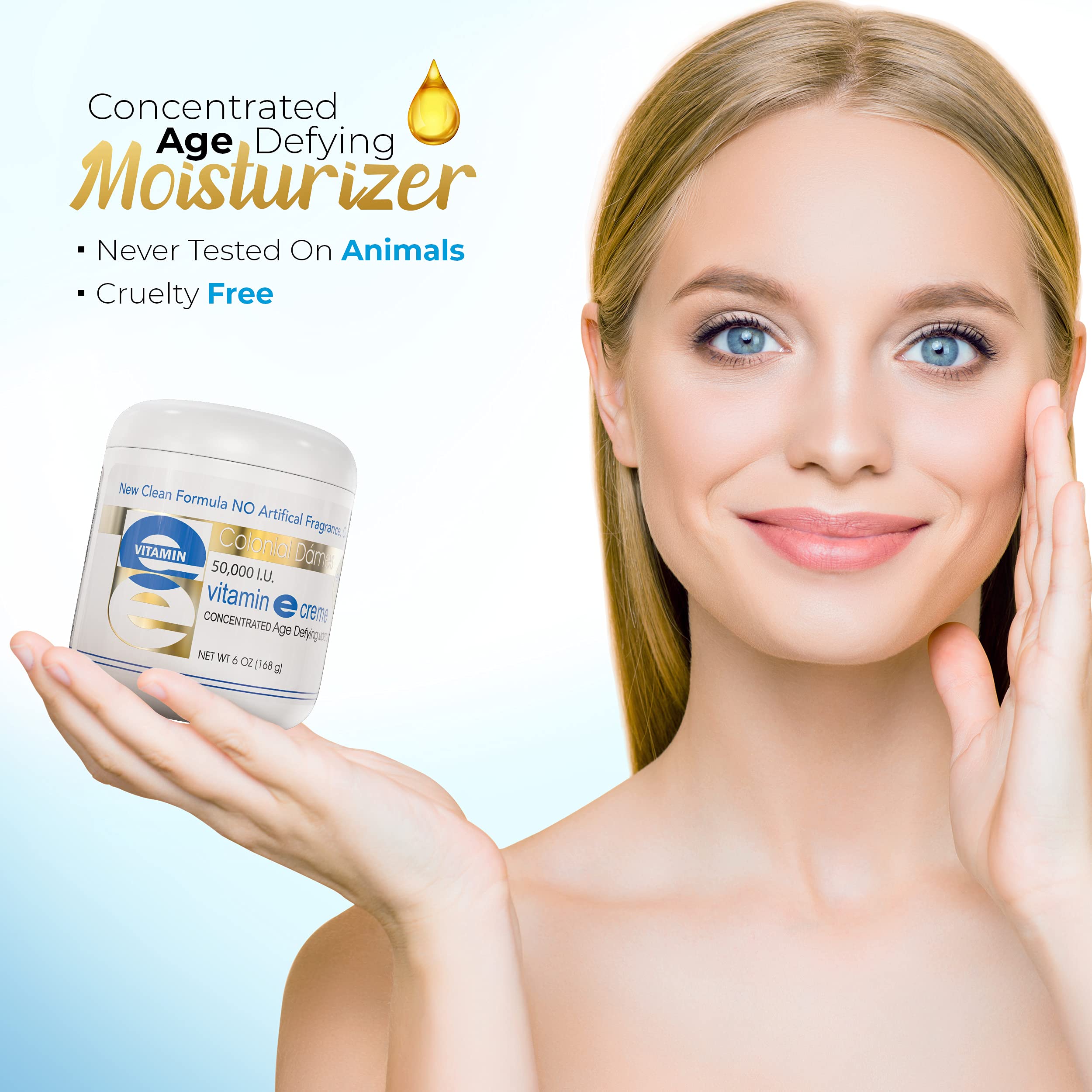 Colonial Dames Vitamin E cream on hand during application session.