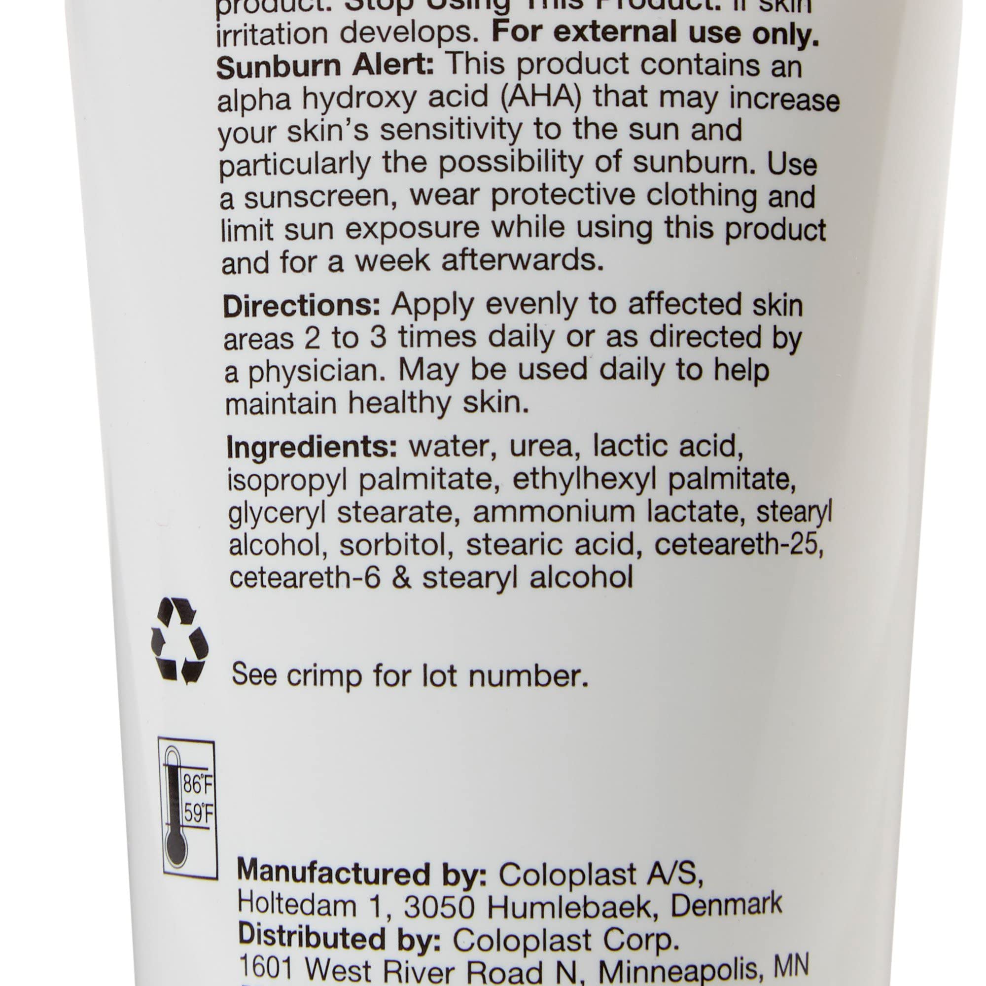 Coloplast Atrac-Tain tube-front image emphasizes fragrance-free, dye-free formulation.
