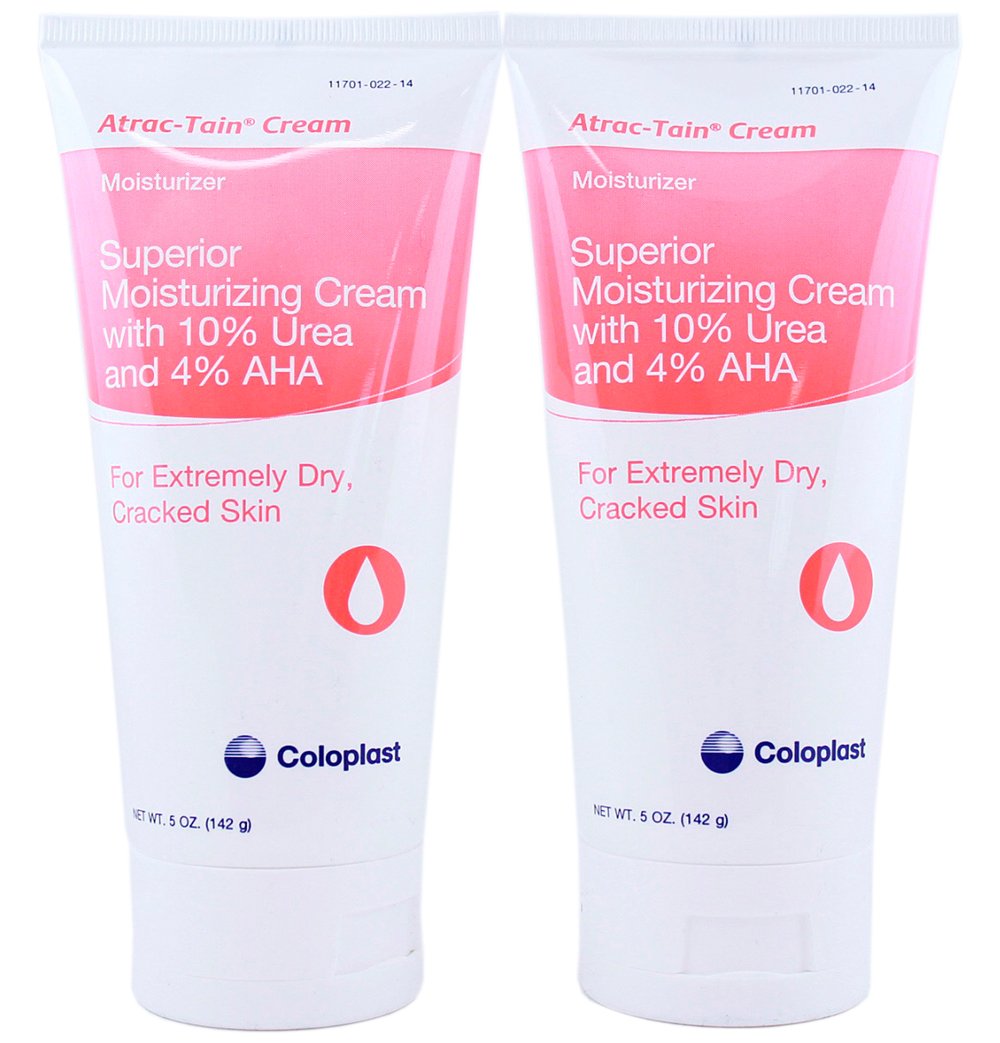 Coloplast Atrac-Tain unscented moisturizer tube for dry, cracked skin with gentle exfoliation