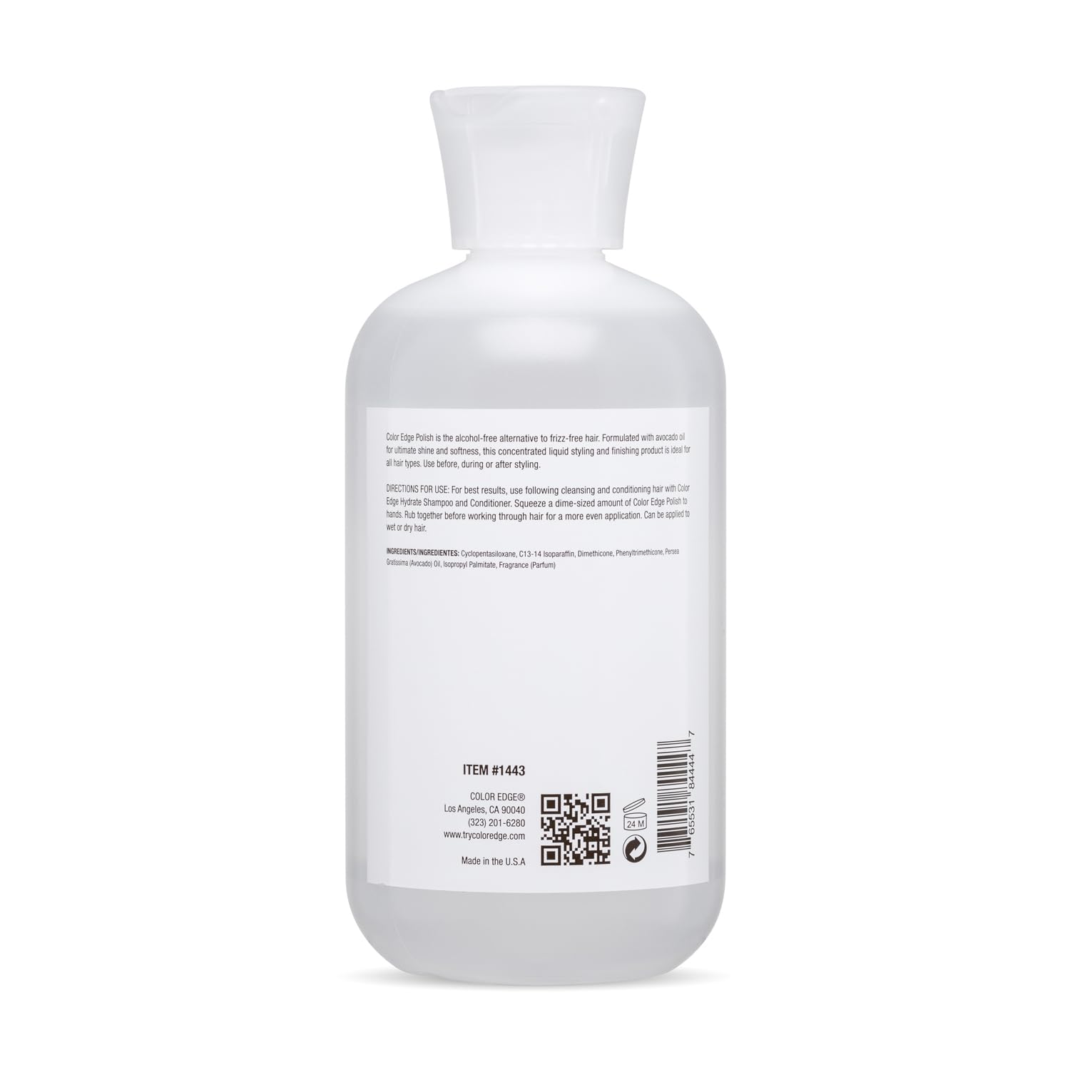 Color Edge Polish application on damp hair for easier detangling and shine.